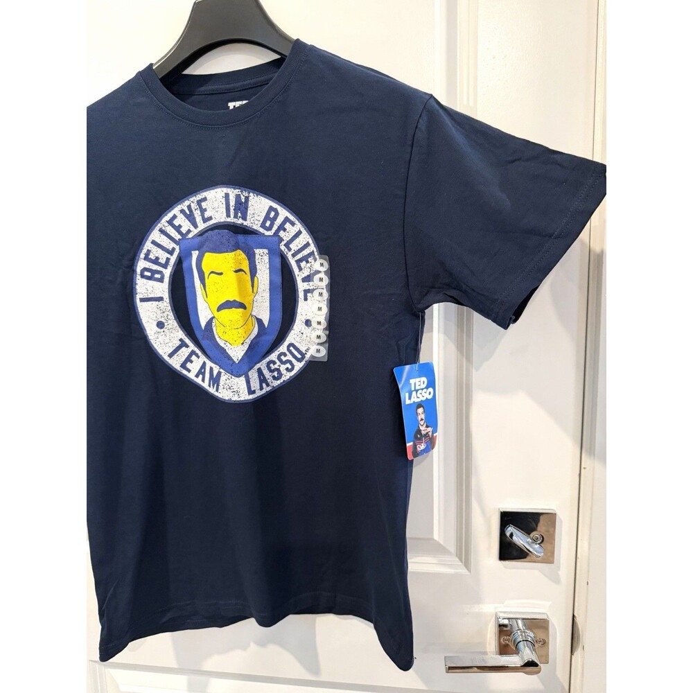 NEW Ted Lasso "I Believe in Believe" Graphic T-Shirt - Navy Blue - Size Medium - Picture 5 of 11